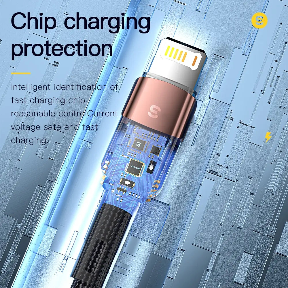 Essager Fast Charging USB Cable for iPhone 5 to 13 Pro Max, 2.4A Charger Cord