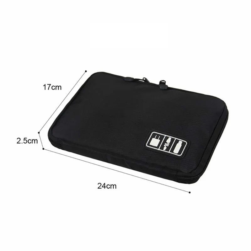 Travel Cable Organizer Case for USB, Earphones, Power Bank, and Gadgets