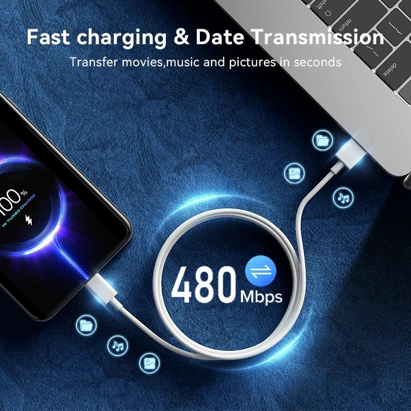 67W Ultra Fast US Plug Charger for Xiaomi 10T-13T & POCO X4-X5 with Type-C Cable
