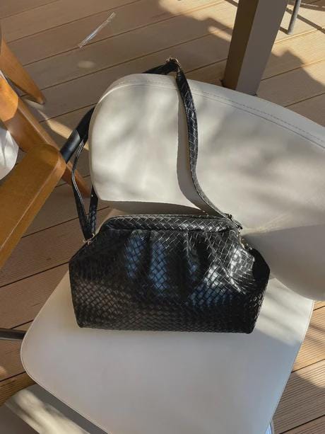 Vintage Leather Woven Trendy Dumpling Crossbody Bag