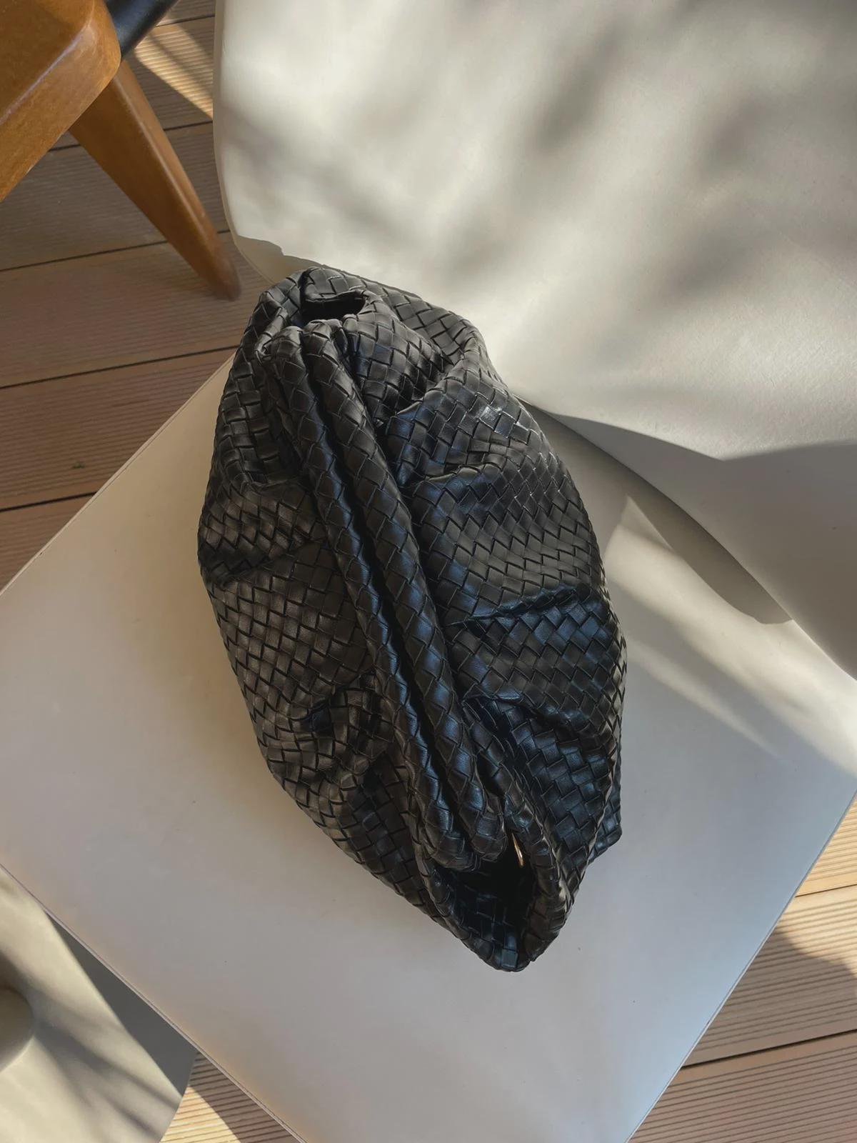 Vintage Leather Woven Trendy Dumpling Crossbody Bag