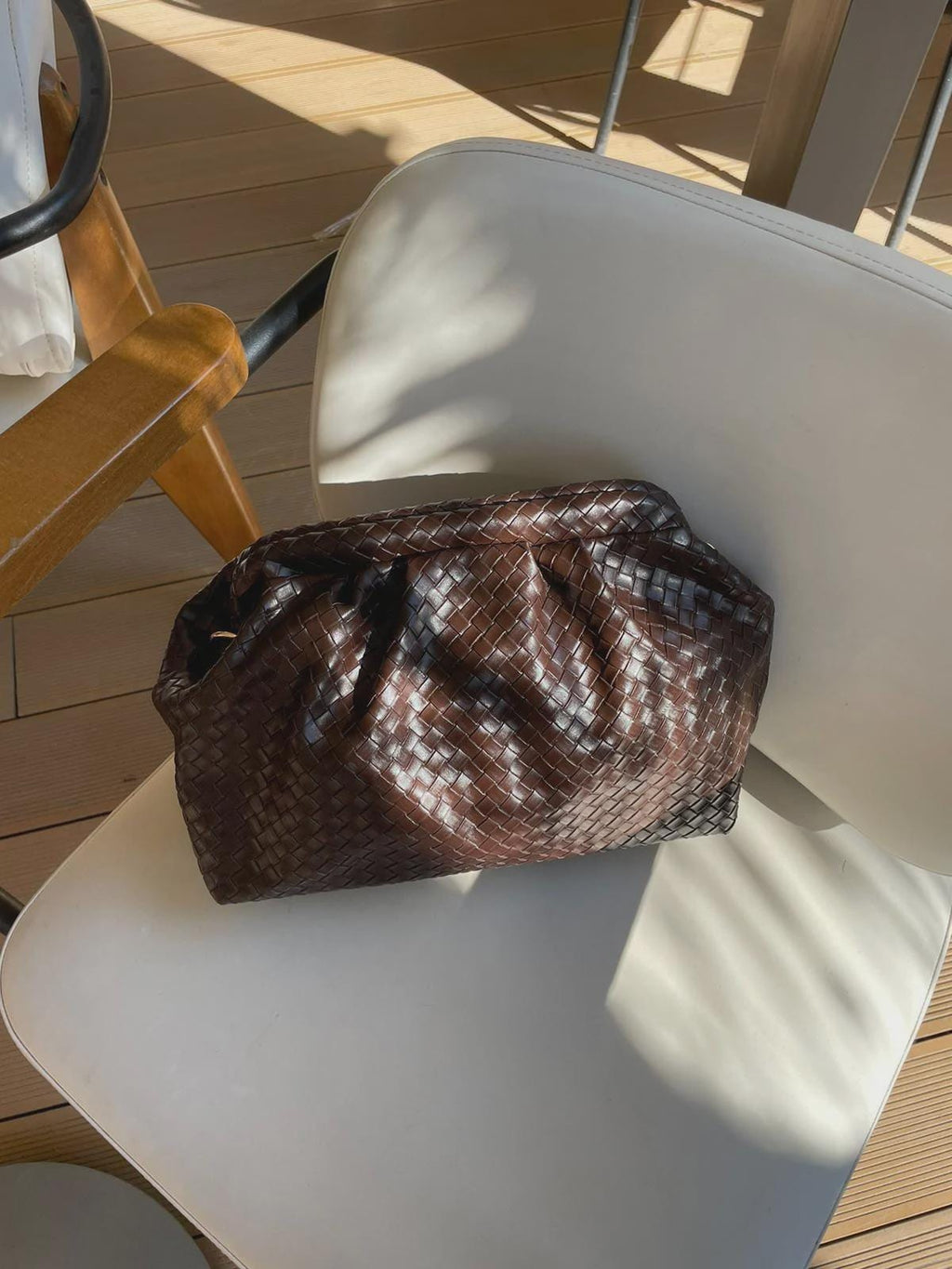 Vintage Leather Woven Trendy Dumpling Crossbody Bag