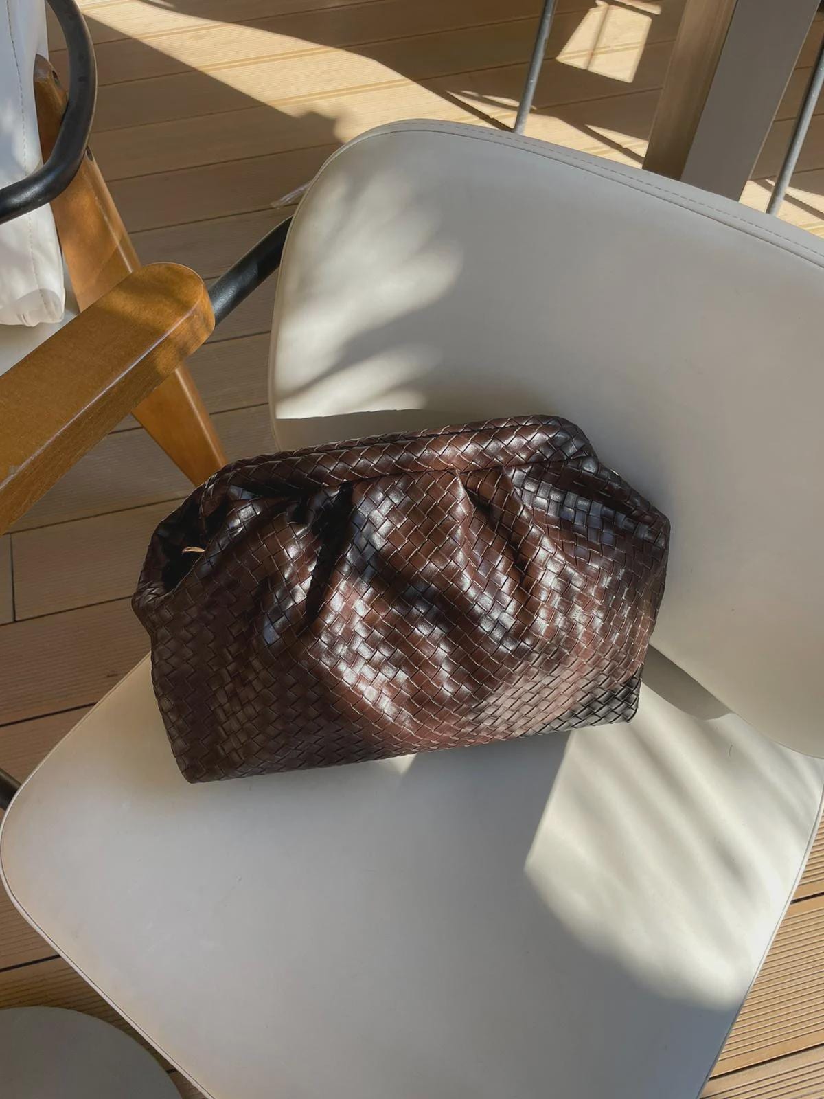 Vintage Leather Woven Trendy Dumpling Crossbody Bag