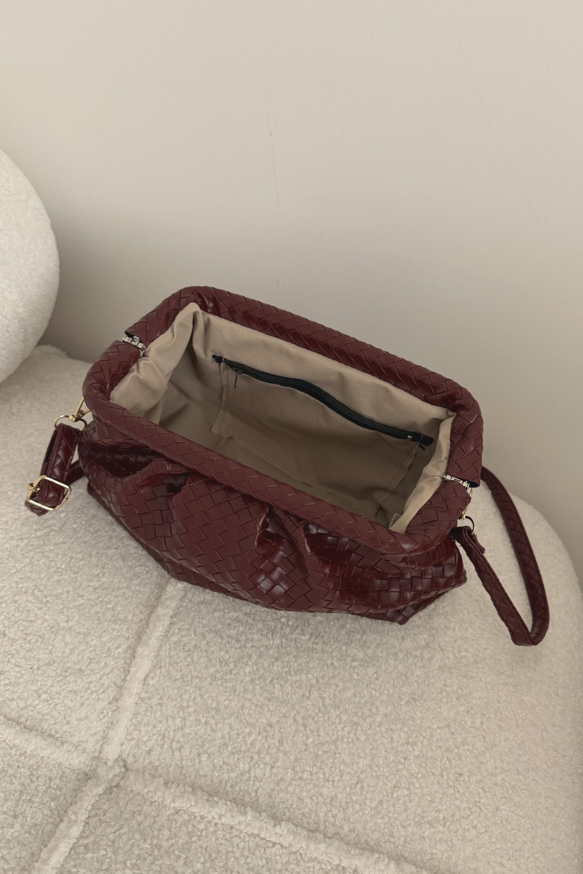 Vintage Leather Woven Trendy Dumpling Crossbody Bag