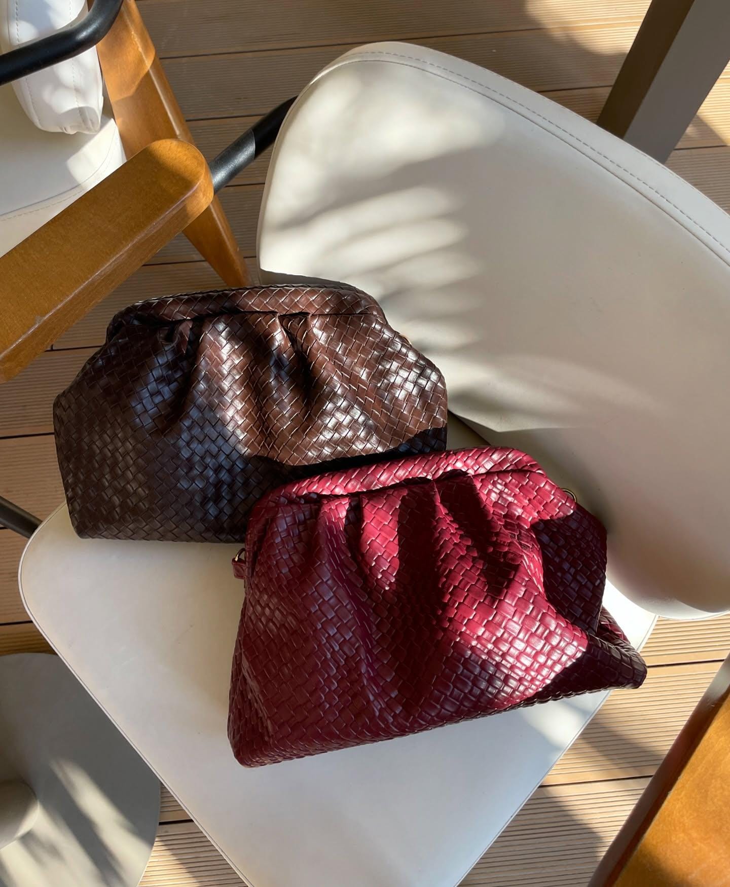 Vintage Leather Woven Trendy Dumpling Crossbody Bag