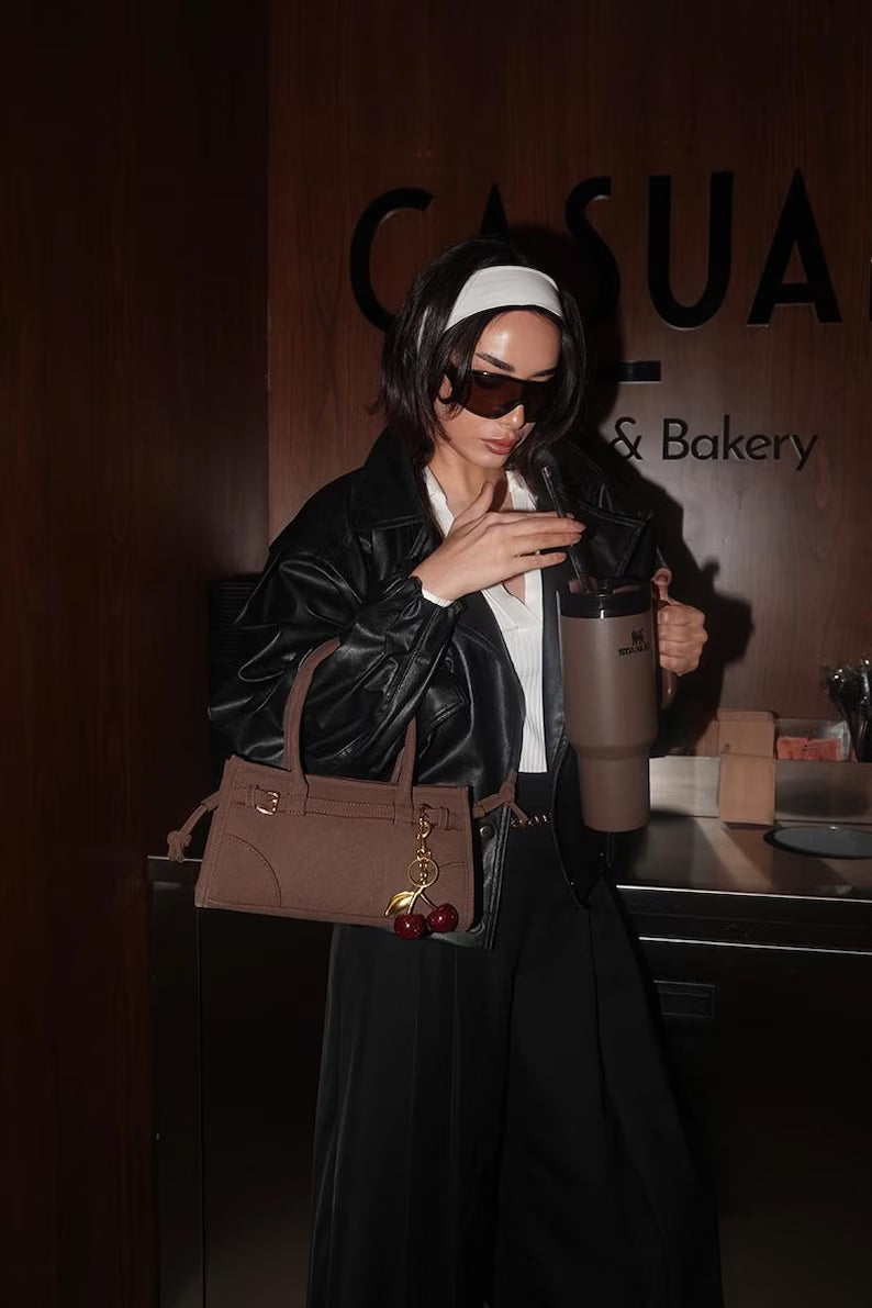 Handmade Cherry Bag Charm Keychain