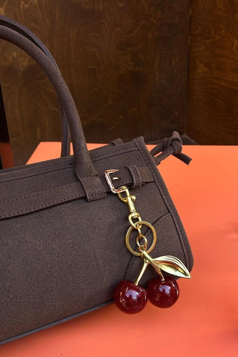 Handmade Cherry Bag Charm Keychain