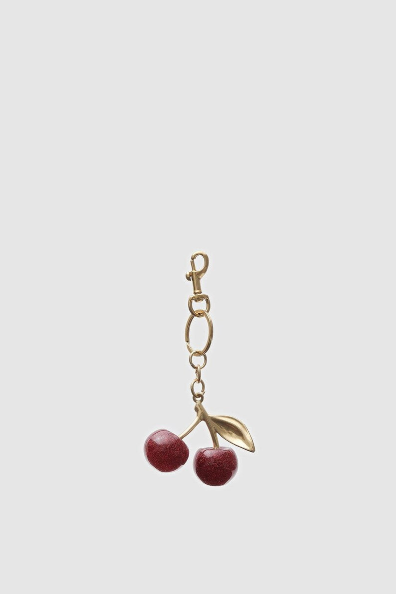 Handmade Cherry Bag Charm Keychain