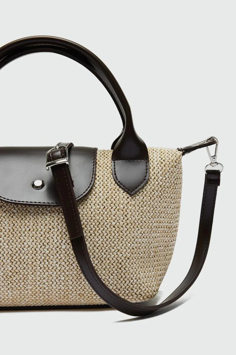 Woven Straw Mini Travel Bag