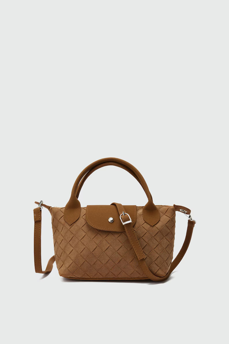 Minimal Woven Suede Everyday Crossbody