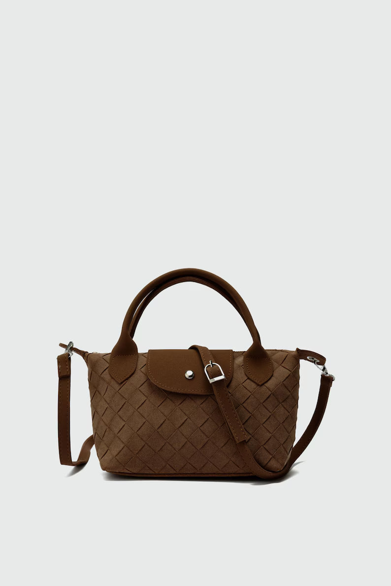 Minimal Woven Suede Everyday Crossbody