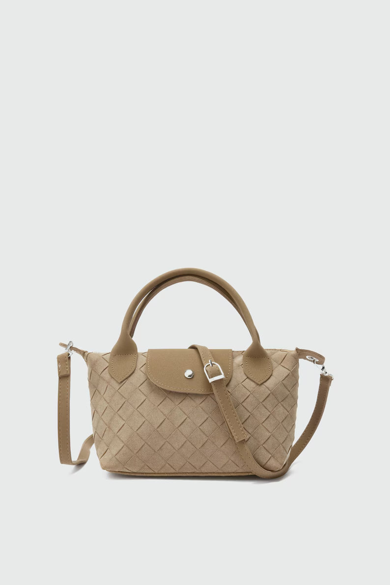 Minimal Woven Suede Everyday Crossbody