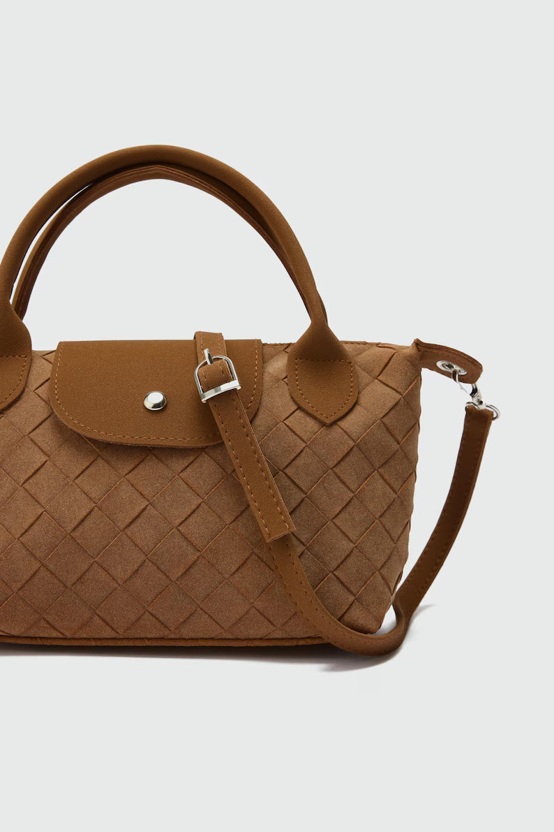 Minimal Woven Suede Everyday Crossbody