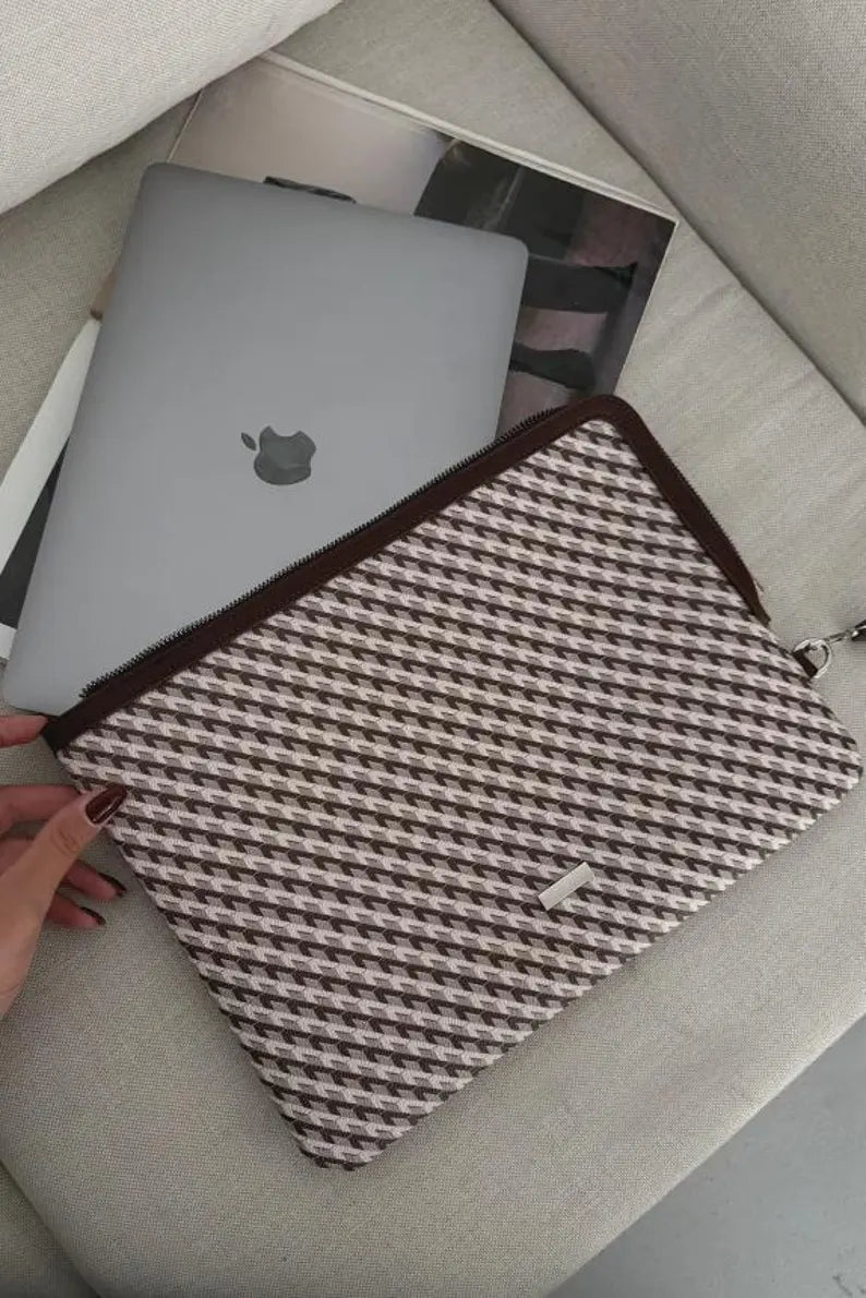 Monogram Vegan Leather Laptop Pouch 13–14”