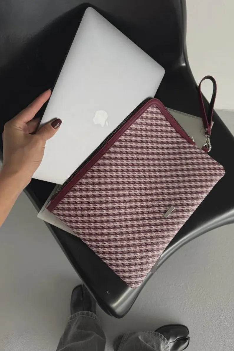 Monogram Vegan Leather Laptop Pouch 13–14”